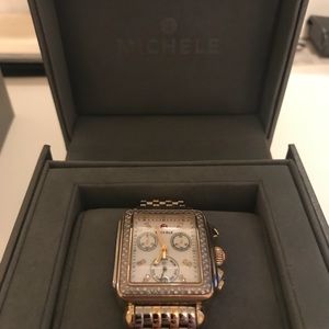 Michele Deco two-tone diamond watch